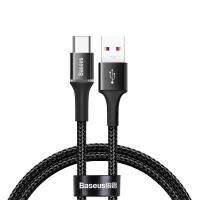 Baseus Halo Data HW Flash Charge Cable - Kabel połączeniowy USB do USB-C 40W 0.5m (czarny)