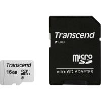 Transcend Memory microSDHC - Karta pamięci 16 GB Class 10 UHS-I U1 95/10 MB/s z adapterem