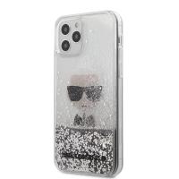 Karl Lagerfeld Liquid Glitter Ikonik - Etui iPhone 12 / iPhone 12 Pro (srebrny)
