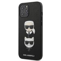 Karl Lagerfeld Saffiano Karl & Choupette Heads - Etui iPhone 12 Pro Max (czarny)