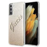 Guess Glitter Gradient Script - Etui Samsung Galaxy S21+ (złoty)