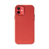 Crong Essential Cover Magnetic - Etui ze skóry iPhone 12 / iPhone 12 Pro MagSafe (czerwony)