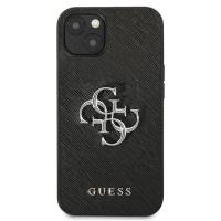 Guess Saffiano 4G Big Silver Logo - Etui iPhone 13 (czarny)