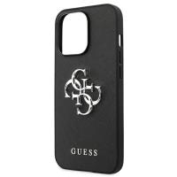 Guess Saffiano 4G Big Silver Logo - Etui iPhone 13 Pro Max (czarny)