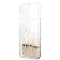 Karl Lagerfeld Liquid Glitter Choupette Fun - Etui iPhone 13 Pro (złoty)