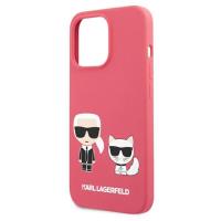 Karl Lagerfeld Silicone Karl & Choupette - Etui iPhone 13 Pro (fuksja)
