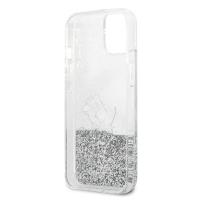 Karl Lagerfeld Liquid Glitter Choupette Fun - Etui iPhone 13 (srebrny)