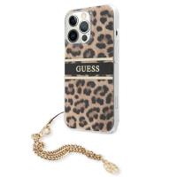 Guess Leopard Gold Chain - Etui iPhone 13 Pro