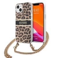 Guess Leopard Gold Stripe Crossbody - Etui iPhone 13