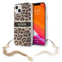 Guess Leopard Gold Chain - Etui iPhone 13