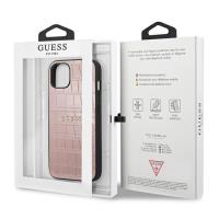 Guess Croco Stamp Lines - Etui iPhone 13 mini (różowy)