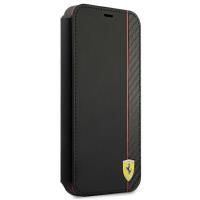 Ferrari Booktype On Track Carbon Stripe - Etui iPhone 13 mini (czarny)