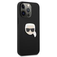 Karl Lagerfeld PU Leather Karl's Head Metal - Etui iPhone 13 Pro (czarny)