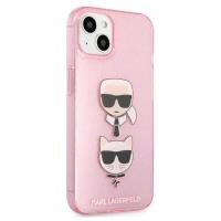 Karl Lagerfeld Glitter Karl & Choupette Head - Etui iPhone 13 (różowy)