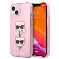 Karl Lagerfeld Glitter Karl & Choupette Head - Etui iPhone 13 mini (różowy)