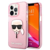 Karl Lagerfeld Karl’s Head Glitter - Etui iPhone 13 Pro Max (różowy)