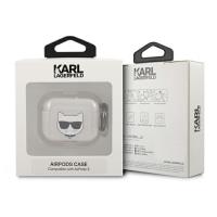 Karl Lagerfeld Choupette Head Glitter - Etui AirPods 3 (srebrny)