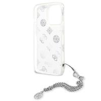 Guess Peony Chain Handle - Etui iPhone 13 Pro Max (srebrny)