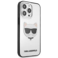 Karl Lagerfeld Choupette Head - Etui iPhone 13 Pro (przezroczysty / czarna ramka)