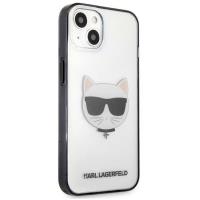 Karl Lagerfeld Choupette Head - Etui iPhone 13 mini (przezroczysty / czarna ramka)